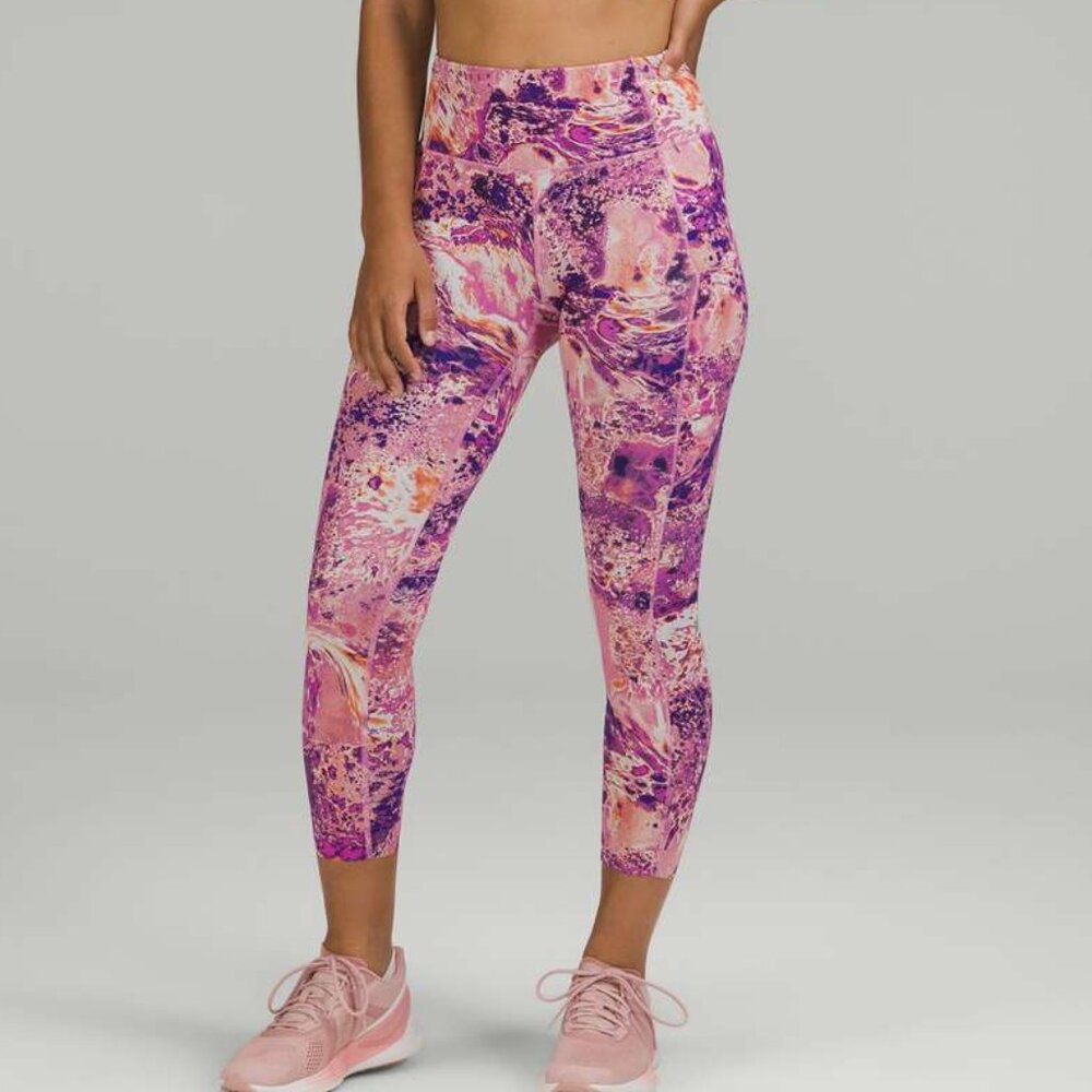 Lululemon SeaWheeze Fast and Free High-Rise Tight 25" - Anticipation Pink Multi